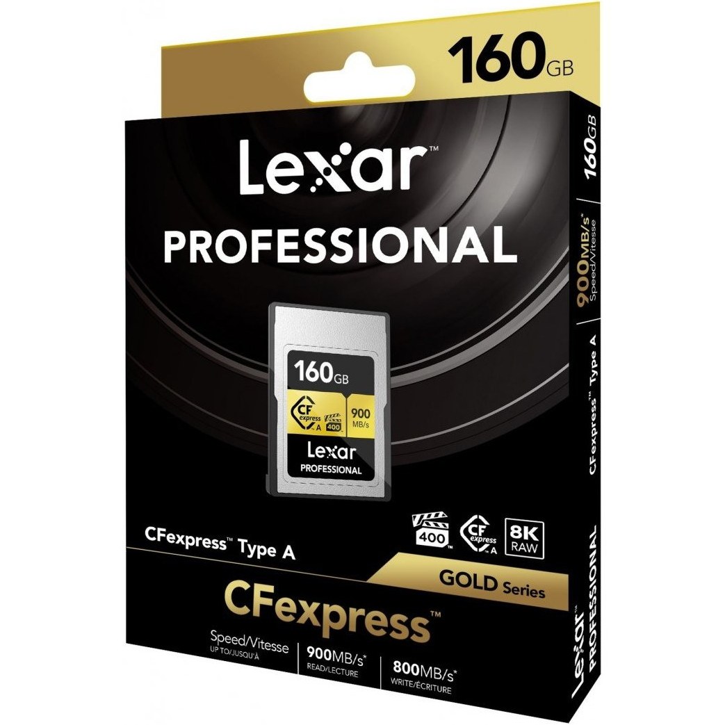 کارت حافظه لکسار ۱۶۰ گیگ CFexpress Type A سری طلایی با سرعت ۹۰۰ مگابیت بر ثانیه